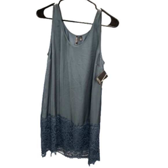 NWT Valette Women’s Blue/Green/Gray Lace Hem Undergarmet Dress/Top Size M - Picture 1 of 6